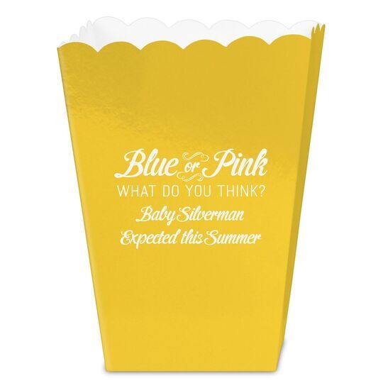 Blue or Pink Shower Mini Popcorn Boxes